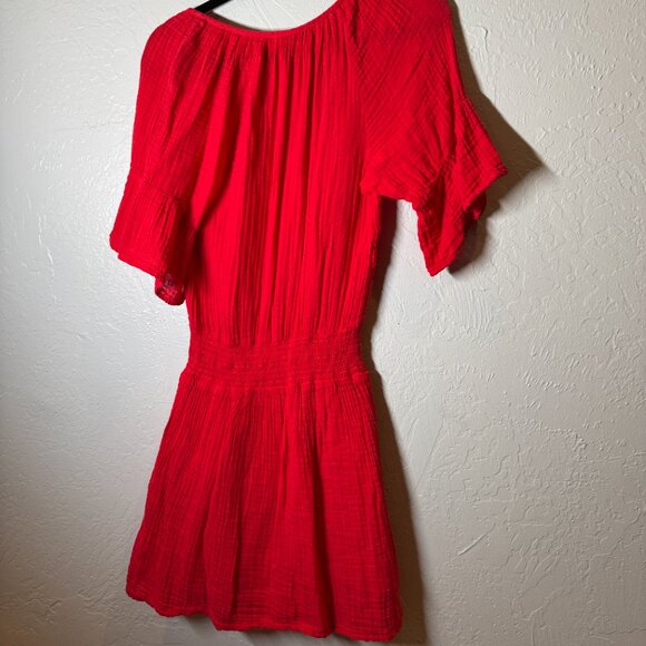 Michael Stars Red Gauze Smocked Waist Flutter Sleeve Dress – Women’s XS - Picture 6 of 7